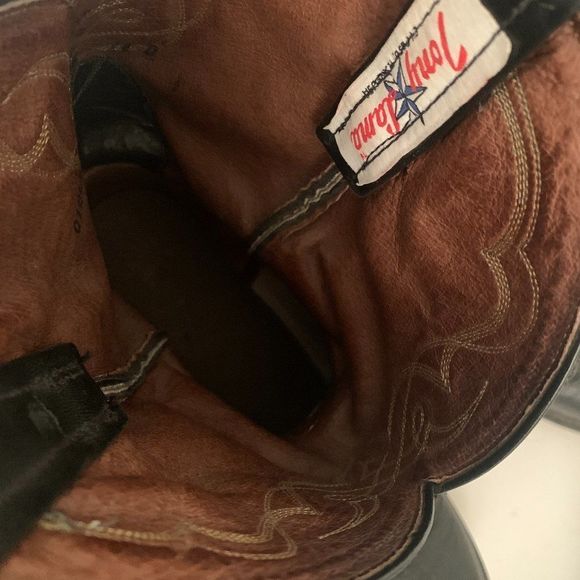 Vintage Tony Lama Black Roper Western Cowboy Boots Size 11D - USA - Style CT456 - Picture 7 of 12
